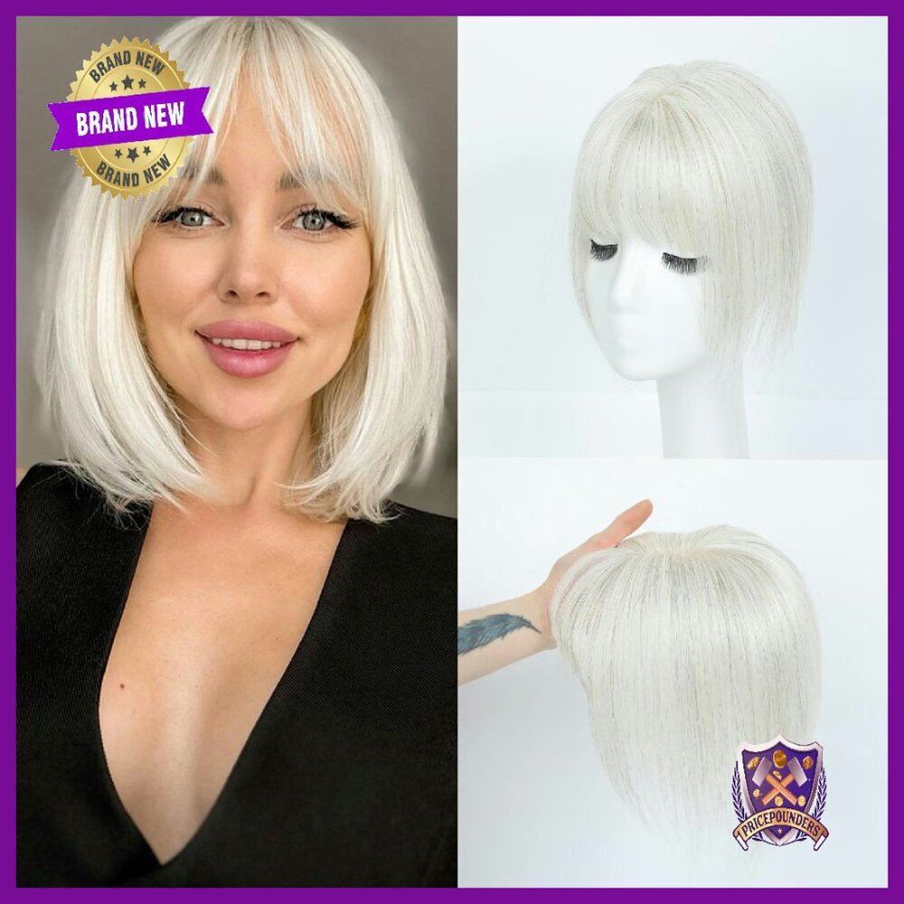 10 Inch Human Hair Topper With Bangs For Volume & Thinning
